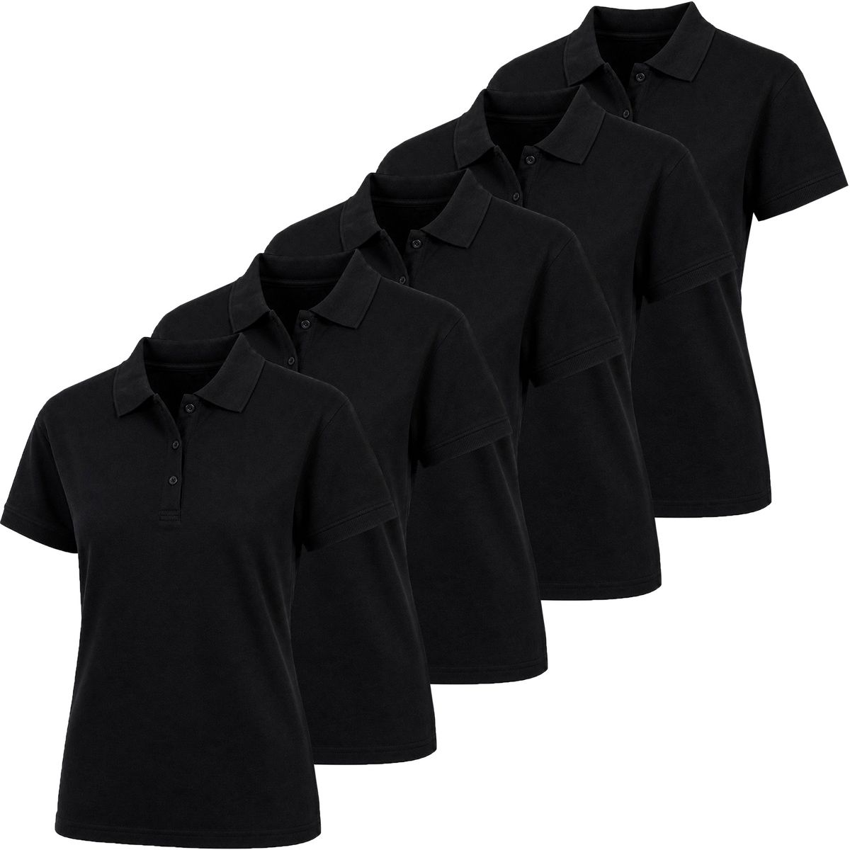 Galaxy by Harvic Junior's Short Sleeve School Uniform Pique Polo Shirt-5 Pack - thumbnail 10