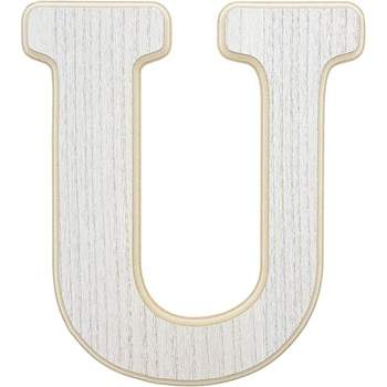 White Wood Letters 3 Inch, Wood Letters for DIY, Party Projects (U)