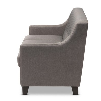 Arcadia 78'' Gray Fabric Tufted 3-Seater Sofa with Wooden Legs