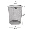 Mind Reader Mesh Trash Can, 16.65L (4.4 gal), Waste Paper Basket, Round, Office, Metal Mesh, 11.5"L x 11.5"W x 13.75"H, Set of 2 - 3 of 4