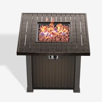 WestinTrends Square Propane Gas Fire Pit Table 50,000 BTU for Outdoor Patio Garden