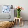 e by design 16"x16" Popping Poppies Square Throw Pillow: Indoor Floral Polyester Accent, Teal Decorative Cushion - 3 of 4