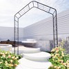 Gulches Black Metal Garden Arch with Planter Stands and Holders, 56.3" x 16.93" x 94.5" Climbing Plant Support - 2 of 4