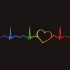 Adult Design By Humans Rainbow Pride Heartbeat By Luckyst T-Shirt - 2 of 2
