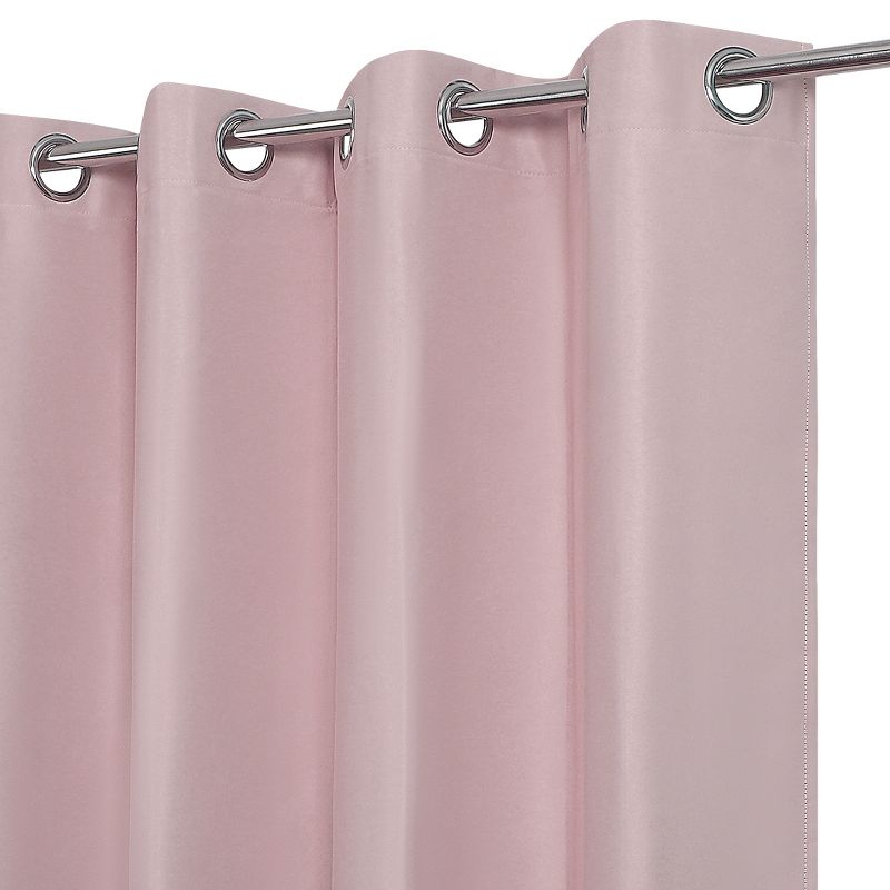 PiccoCasa Rod Pocket Solid Blockout Curtains Darkening Insulated Curtain 2 Panels, 4 of 5