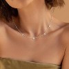 14K Gold Plated Charm Choker Necklace with Pearl & Clover, Cubic Zirconia Dainty Trendy Jewelry Gift for Women - 3 of 4