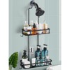 Cobbe Anti-Swing Shower Caddy Hanging with 4 Hooks for Towels/Sponge, No Drilling Bathroom Organizers and Storage Racks for Bathroom, Aluminum, Black - 2 of 4
