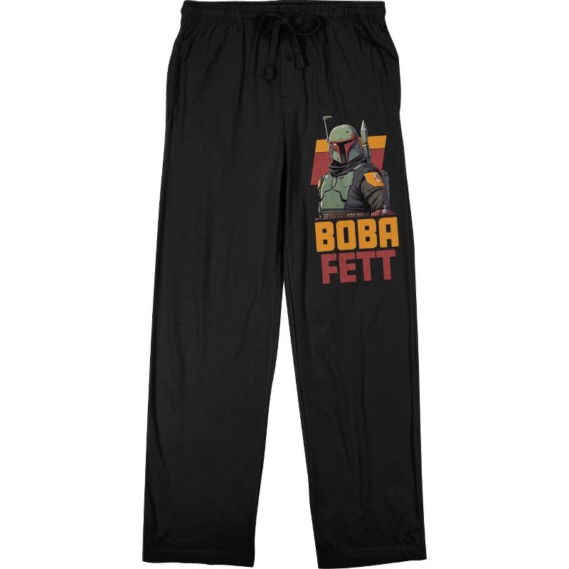 The Mandalorian Boba Fett Character Men's Drawstring Sleep Pajama Pants, 1 of 3