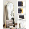 58 Inch Arched Full Length Mirror Gold Floor Mirror with Stand Freestanding Wall Mounted Bedroom Dressing Room Mirror - 4 of 4