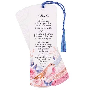 Dicksons Floral Bird - I Live On, Multicolor 6 x 2 Inch Laminated Cardstock Tassel Bookmark; Pack of 12 - 1 of 2