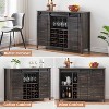 47" Wooden Wine Bar Cabinet with Sliding Door, Modern Liquor Whiskey Coffee Station with Wine Rack&Glass Holder - 4 of 4