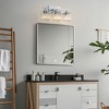 POWLIG 16.9-in 3-Light Chrome Dimmable Transitional Vanity Light with Square Crystal Shade - 3 of 4