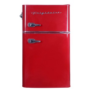 Frigidaire 3.2 cu ft 2 Door Retro Fridge with Side Bottle Opener Red: Compact Refrigerator-Freezer for Dorms - 1 of 4