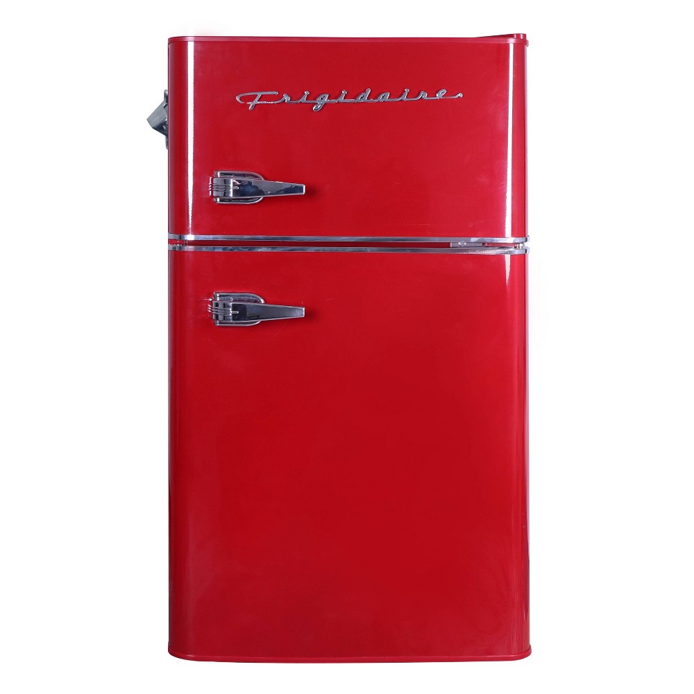 Frigidaire 3.2 cu ft 2 Door Retro Fridge with Side Bottle Opener Red