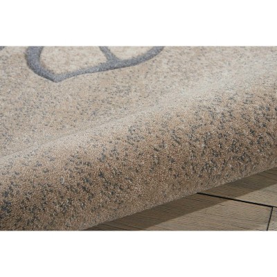 Maxell Beige Floral Carved Rectangular Area Rug 7'10" x 10'6"