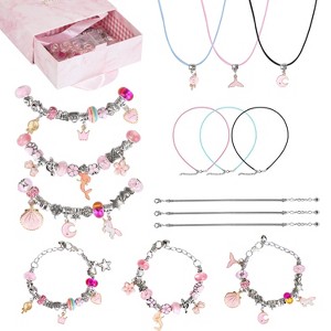 Laromni"66Pcs Charm Bracelet & Necklace Making Kit for Kids - Colorful DIY Jewelry Set with Gift Box"BluePinkPurpleRed - 1 of 4