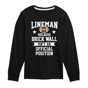 Boys' - Instant Message - Lineman Brick Wall Position Long Sleeve Graphic T-Shirt - 1 of 4