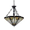Chloe Lighting Innes Tiffany-Style 3 Light Mission Inverted Ceiling Pendant Fixture 22`` Shade - 2 of 2