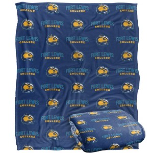 Fort Lewis College Logo Pattern Silky Touch Blanket White 50x60 - 1 of 4