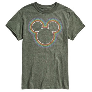 Men's - Disney - Mickey Logo Rainbow Outline Short Sleeve Graphic T-Shirt - 1 of 4