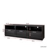 71"W Modern TV Stand TV Console Sideboard Entertainment Center Media Console with 3 Drawes and 3 Open Locker for TVs Up to 80", White/Black-ModernLuxe - 4 of 4