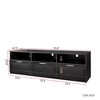 71"W Modern TV Stand TV Console Sideboard Entertainment Center Media Console with 3 Drawes and 3 Open Locker for TVs Up to 80", White/Black-ModernLuxe - image 4 of 4