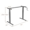 Costway Hand Crank Sit to Stand Desk Frame Height Adjustable Standing Base Black/Grey/White - 3 of 4
