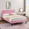 VECELO Bed Frame Premium Upholstered Platform with Height Adjustable Headboard - image 2 of 4