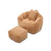 Giant Bean Bag Chair with Footstool,Faux Fur Bean Bag Sofa for Adults and Kids,Shell-Shaped Bean Bag Chair for Living Room-Coolbibila - 3 of 4