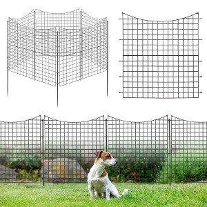 Costway 39'' Tall Outdoor Animal Barrier Decorative Garden Fence with 5 Panels & 5 Stakes - 1 of 4
