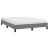 vidaXL Modern Dark Gray Fabric Bed Frame with Plywood Slats and Supportive Legs, Sized for Queen - 2 of 4