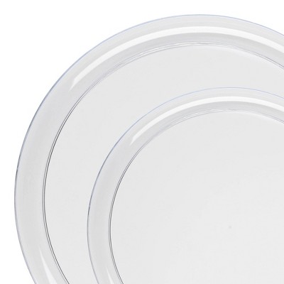 Smarty Had A Party Clear Flat Plastic Dinnerware Set - 120 Sets