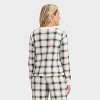Women's Plaid Ribbed Long Sleeve Holiday Matching Family Pajama Shirt - Wondershop™ Cream - 2 of 4