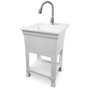 UTILITYSINKS Plastic Freestanding Compact Utility Tub Sink for Workshop, Laundry Room, Garage, Greenhouse & Pet Wash Station - 1 of 4