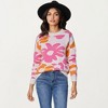Anna-Kaci Women's Bold Floral Pattern Knit Sweater with Soft Textured Feel, Long Sleeves and Comfortable Relaxed Fit - 2 of 4
