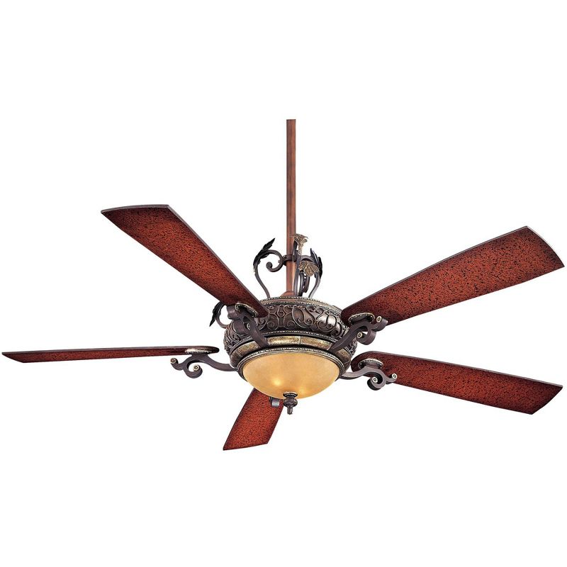 56" Minka Aire Napoli Sterling Walnut Wood Blade LED Ceiling Fan, 1 of 7