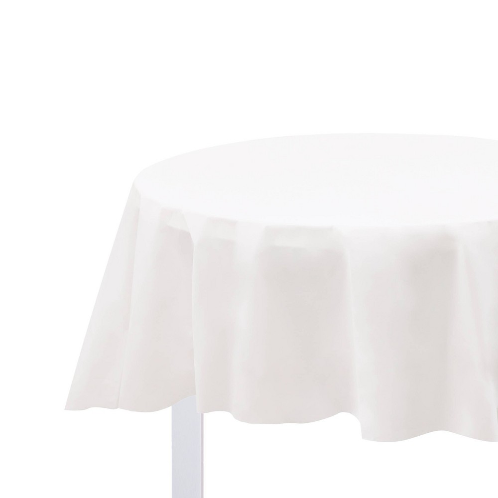 1ct Round Tablecover White - Spritz™ 5 pack 