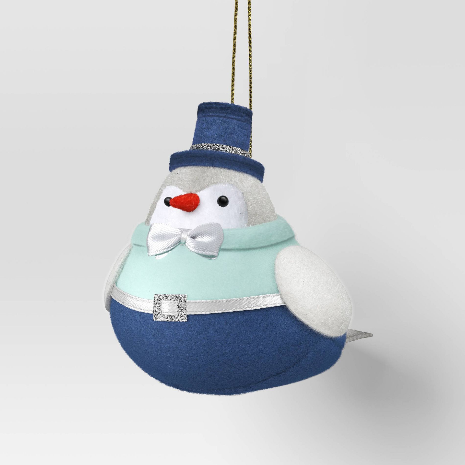Christmas Featherly Friends Ornament Blue Top Hat - Wondershop™