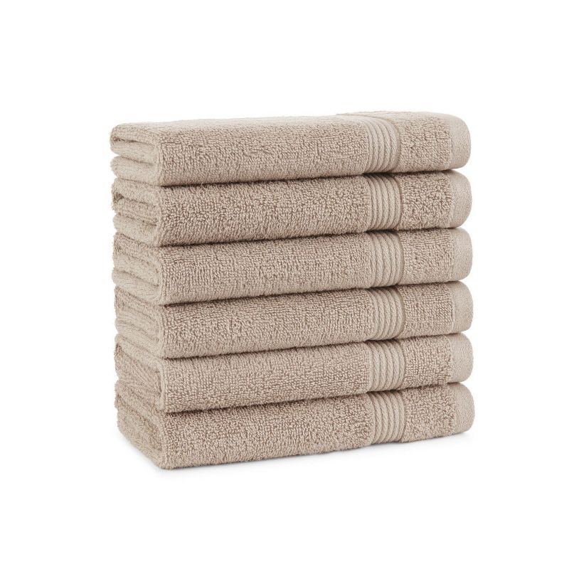 Host & Home Cotton Luxury Hand Towels (6 Pack), 16x28, Quick-Drying, Dobby Border, 1 of 6