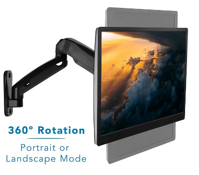Black Adjustable Full Motion Wall Mount Monitor Arm