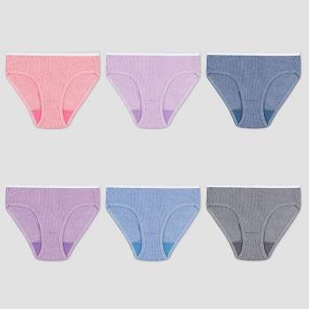 Hanes Girls' 6pk Ribbed Cotton Hipster - Colors May Vary