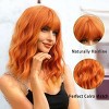 Jessie's Wig 14 Inch Short Wavy Wig With Bangs Synthetic Hair Ginger Color 1 Pc/Pack - 3 of 4