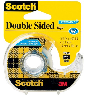 Scotch 665 Removable Double-Sided Tape, 0.75 x 400 Inches, Clear