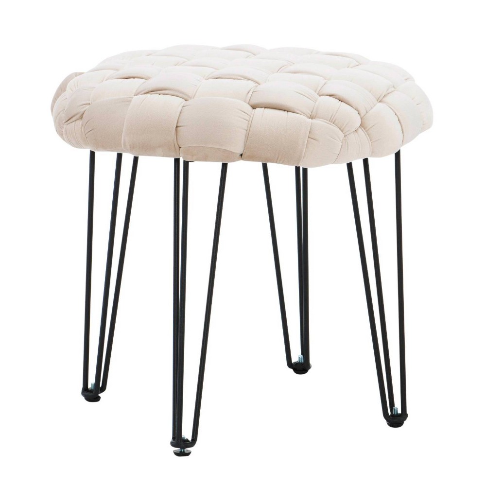 Mylie Round Ottoman Stool Tan - Linon