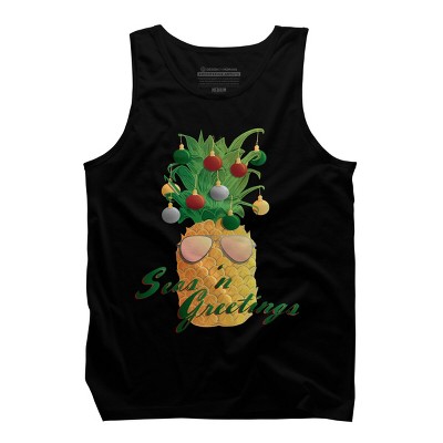 Men's Design By Humans Christmas Pineapple By Desdymona Tank Top
