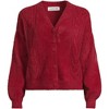 Lands' End Women's Fuzzy Eyelash Cable Cardigan Sweater - 3 of 4