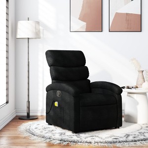 vidaXL Black Fabric Massage Recliner Chair - Adjustable Lounge Armchair For Elderly With Vibration, Manual Recline, Padded Comfort - 1 of 4