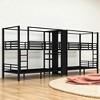 Twin Size Quadruple Metal Bunk Bed with Wardrobe and Storage Shelves, 4-Tier Bunk Frame with Guardrails and Stairs,kids bed - 4 of 4