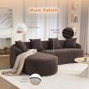 98.8" L-Shaped Chenille Sectional Sofa, 3-Seater Modular Couch with Curved Chaise, No Assembly for Living Room Apartment-3irtyhousy - 3 of 4