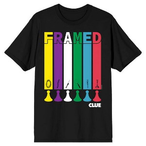 Clue Framed Adult Black Crew Neck Short Sleeve T-shirt - 1 of 3